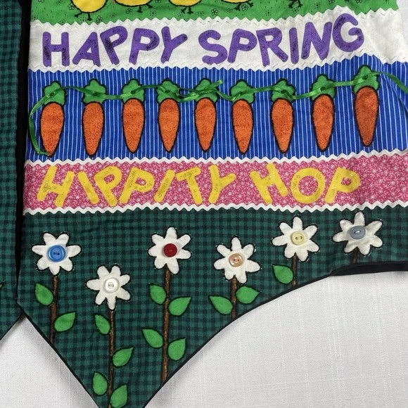 Easter Embroidered Festive Vest Unisex Buttons And Glitter Spring Easter Bunny - Picture 6 of 11